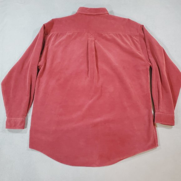 LL Bean Corduroy Shirt Mens XL Tall Red Button Down Long Sleeve Classic Comfort - Picture 8 of 12